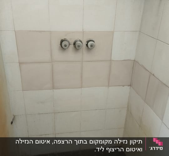 אגנית למקלחון וברזי מקלחת בקיר מרוצף